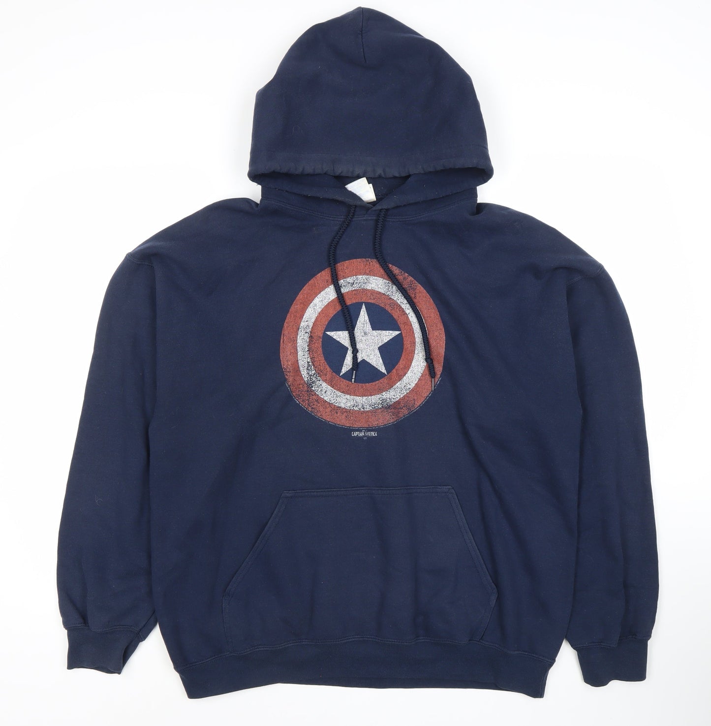 Gildan Men's Blue Captain America Hoodie L