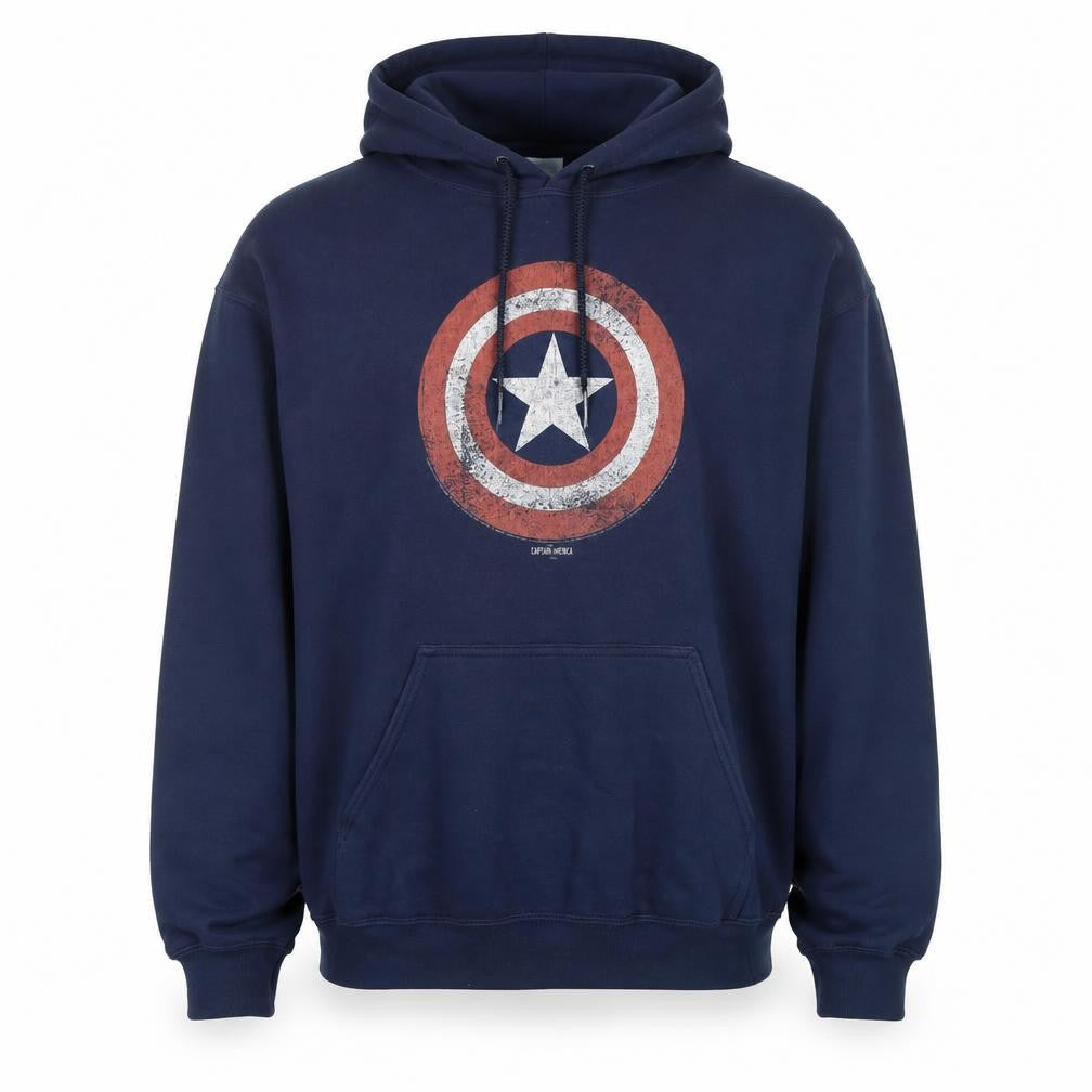 Gildan Men's Blue Captain America Hoodie L