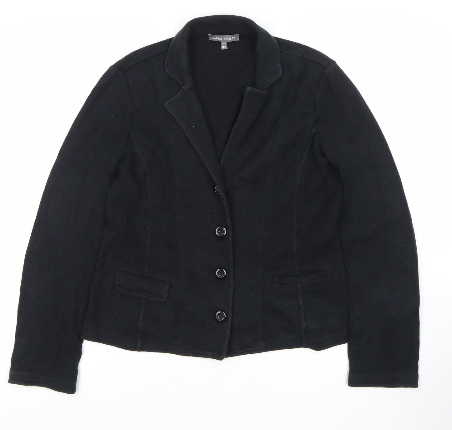 Laura Ashley Women's Black Cotton Blazer Size 12