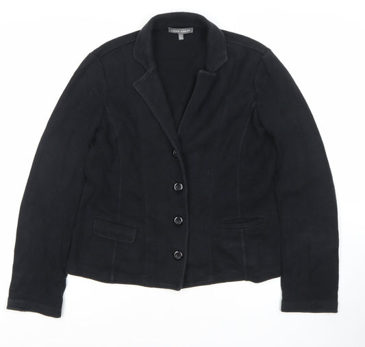 Laura Ashley Women's Black Cotton Blazer Size 12