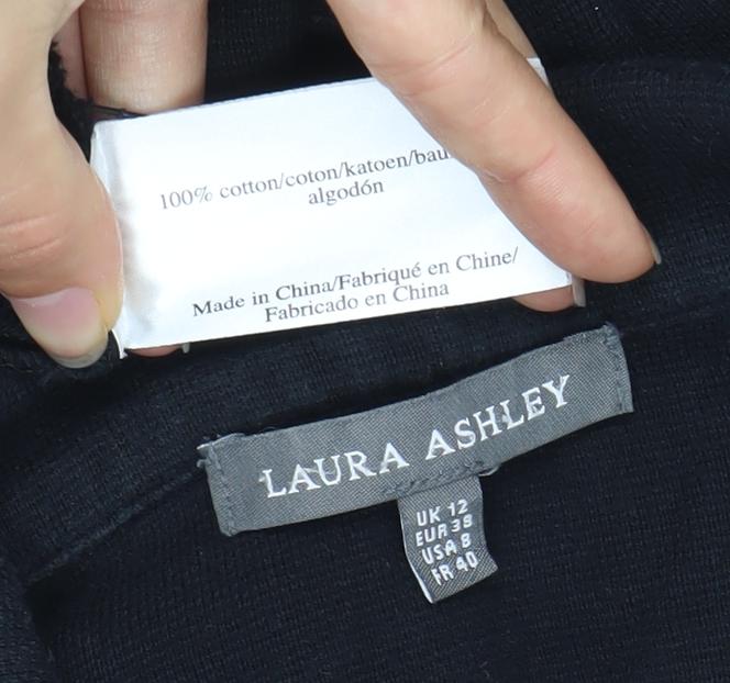 Laura Ashley Women's Black Cotton Blazer Size 12