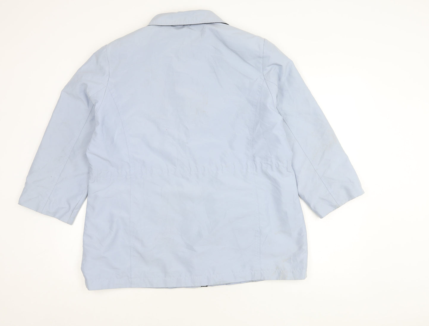 Bm Women's Blue Medium Coat - Casual, Buttoned, Mid-Length