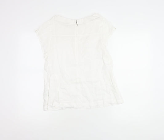 White Stuff Women's White Linen Blouse Size 12
