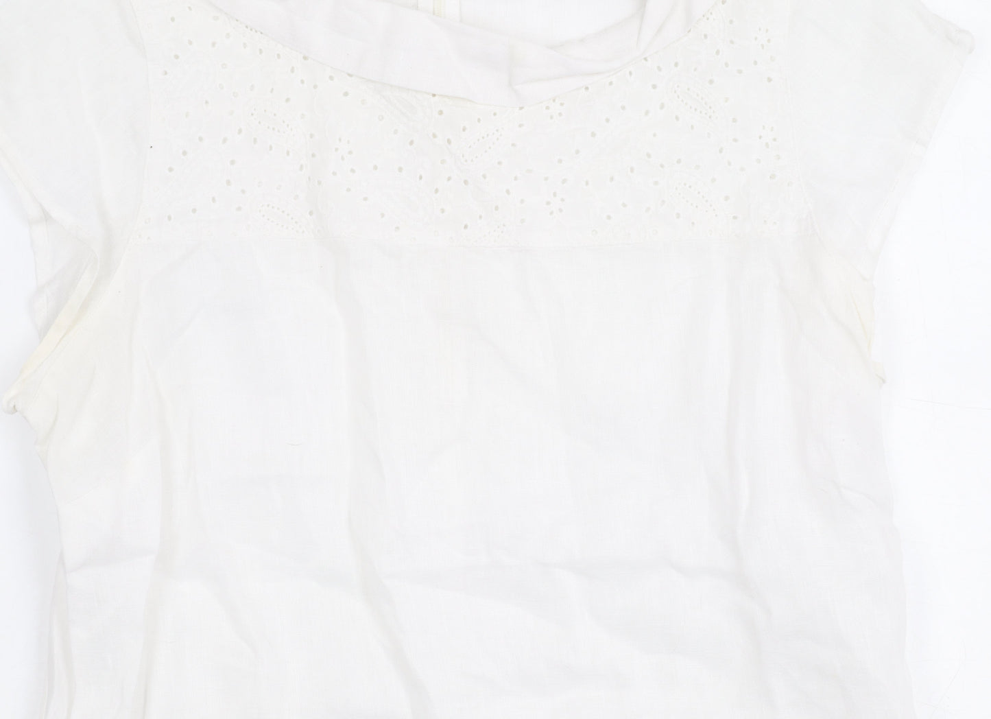 White Stuff Women's White Linen Blouse Size 12