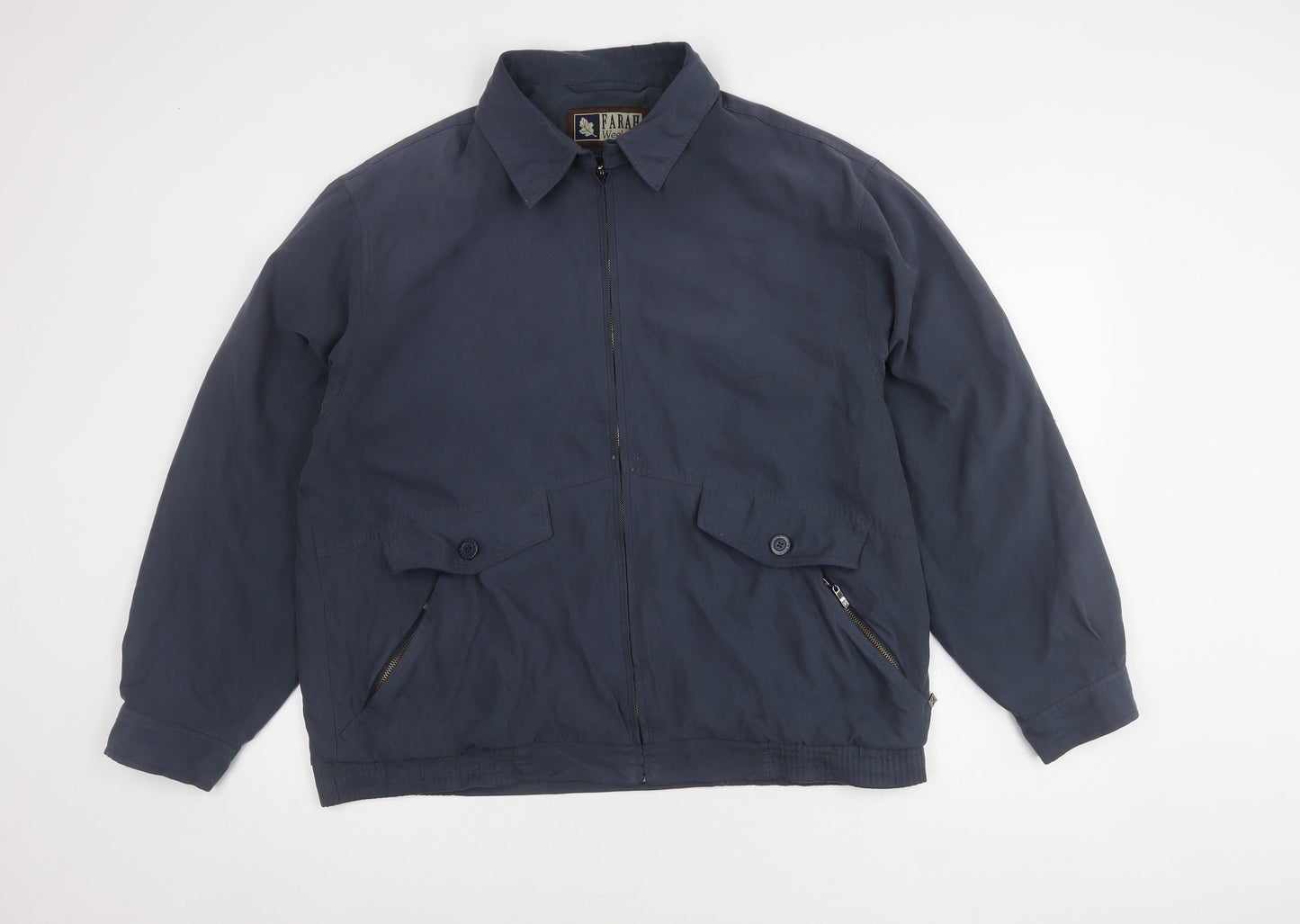 Farah Men's Blue Cotton-Nylon Casual Jacket L