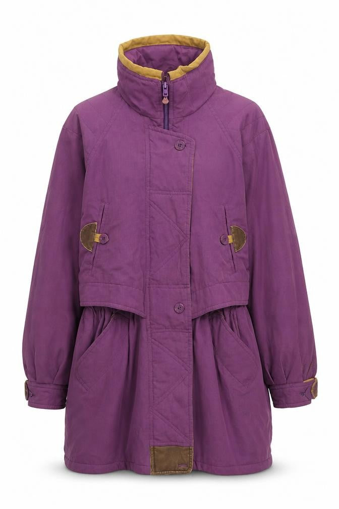 Front view of C&A Women's Purple Coat, size 10, Casual Mid-Length