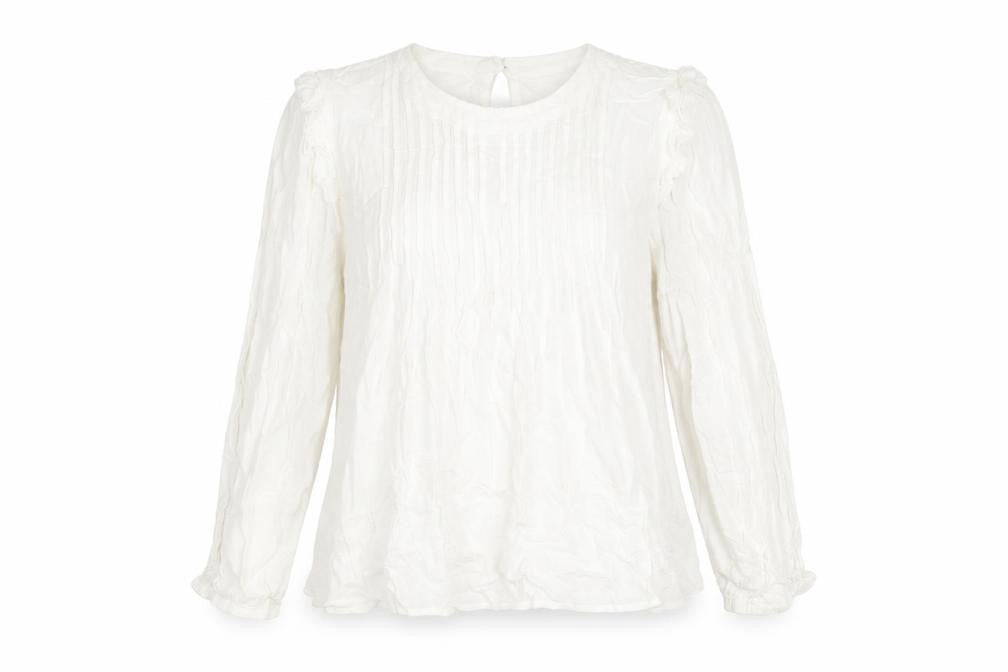 Front view of Marks & Spencer Women's Ivory Long Sleeve Top, size 14