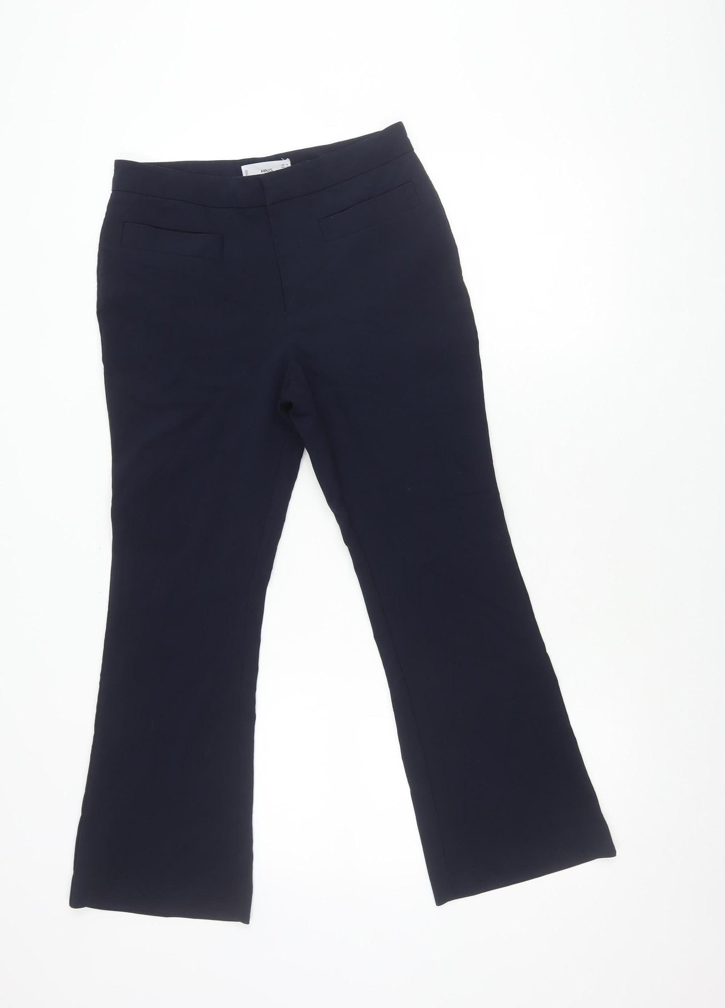 MNG Women's Blue Trousers Size 8 Straight Leg