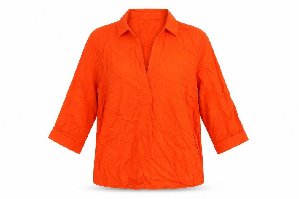 Great Plains Women's Orange Collared Shirt, Size S