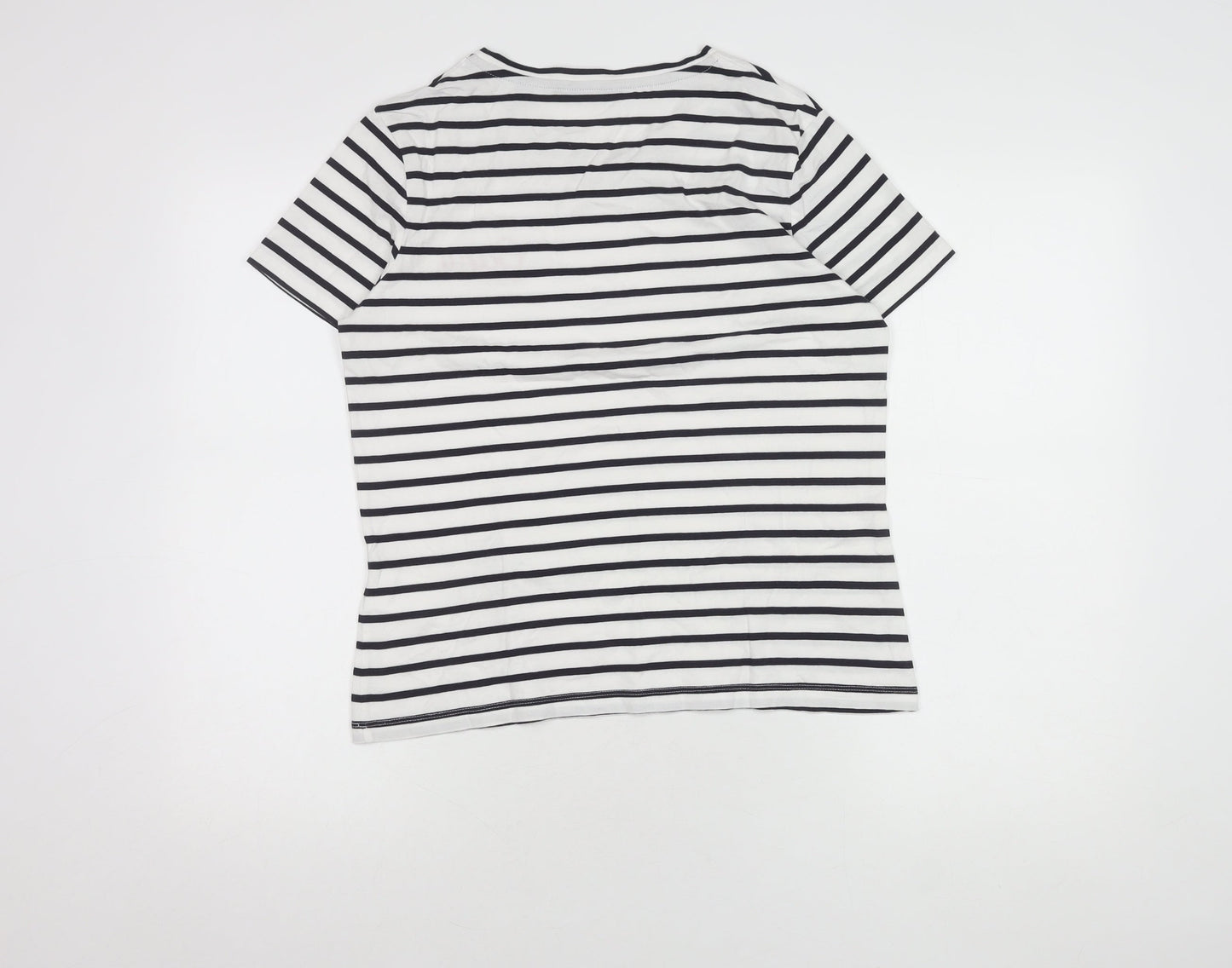 Gant Women's White Striped T-Shirt, Size M, Casual