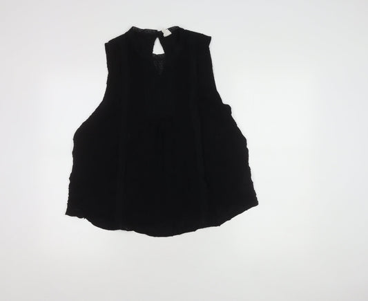 GAP Women's Black L High Neck Cotton Blouse