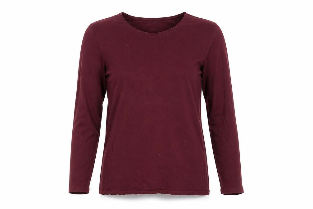 Womens UK Size M Lands' End Red Cotton Blend T-Shirt