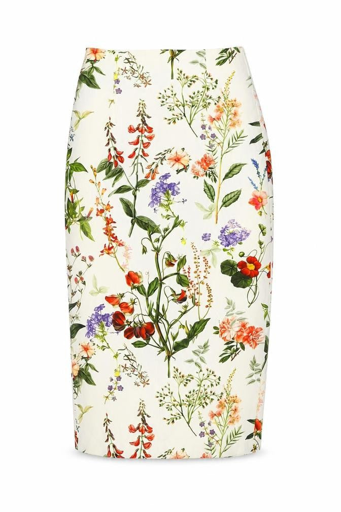 Front view of Zara Woman Floral Pencil Skirt, XS, Multicoloured