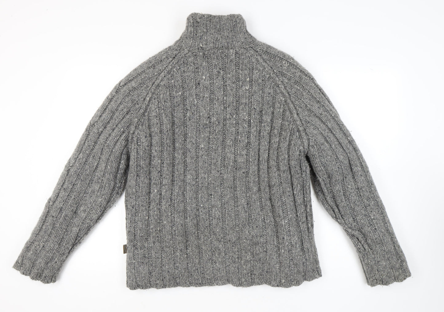 Fat Face Men's Grey Cable-Knit Pullover Jumper M High Neck