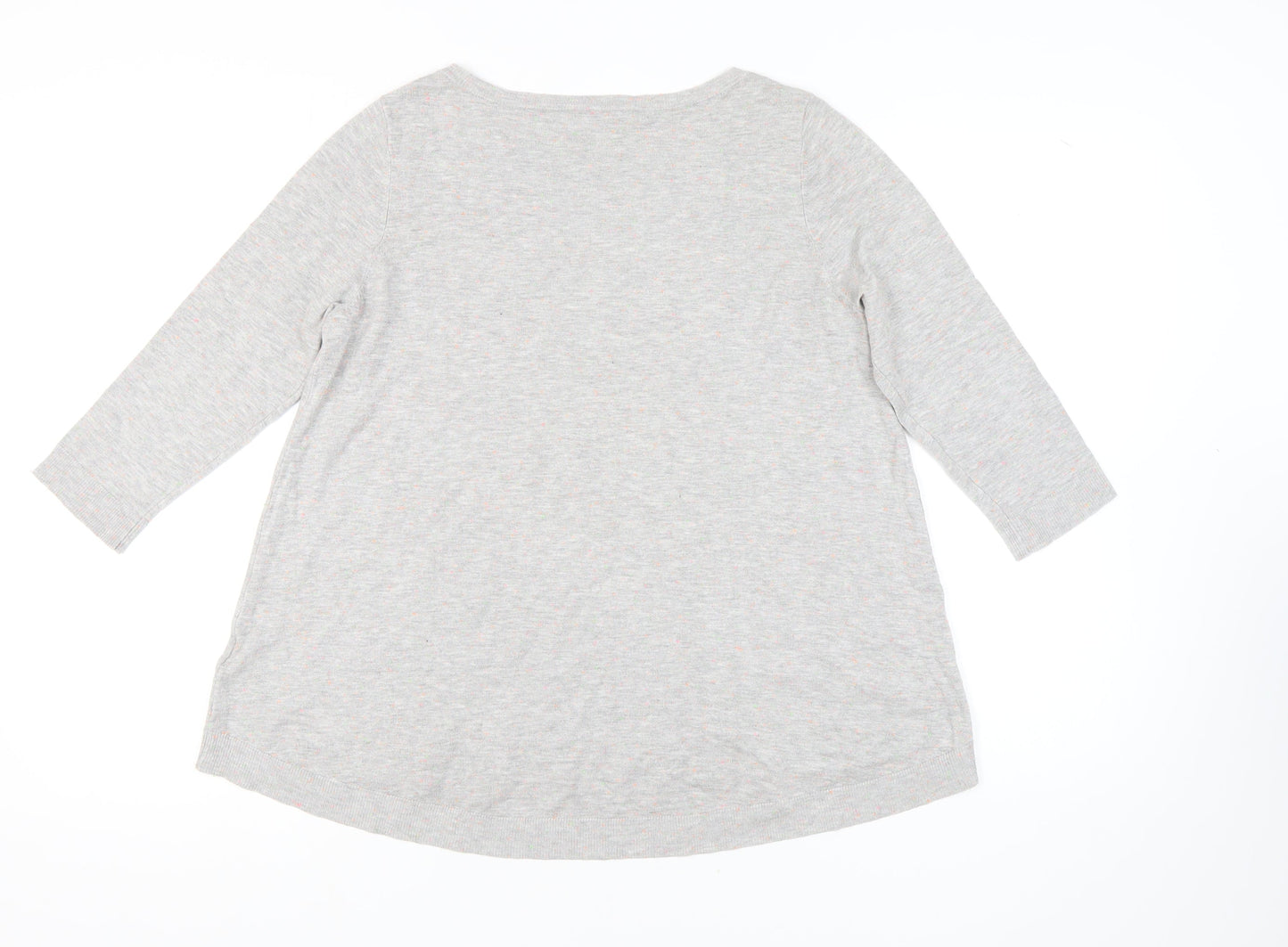 Phase Eight Women's Grey Jumper, Size 12, Knit, 3/4 Sleeve