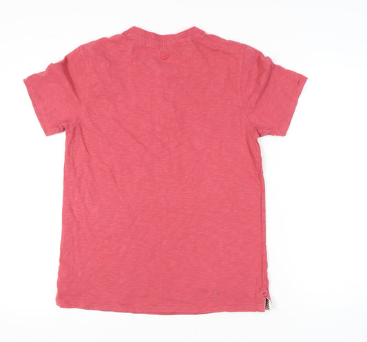 FatFace Men's Red Henley T-Shirt M