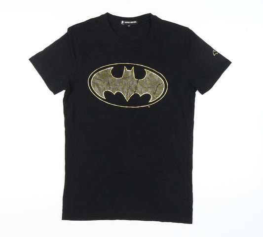 Super Heroes Black Batman T-Shirt M Unisex Adults