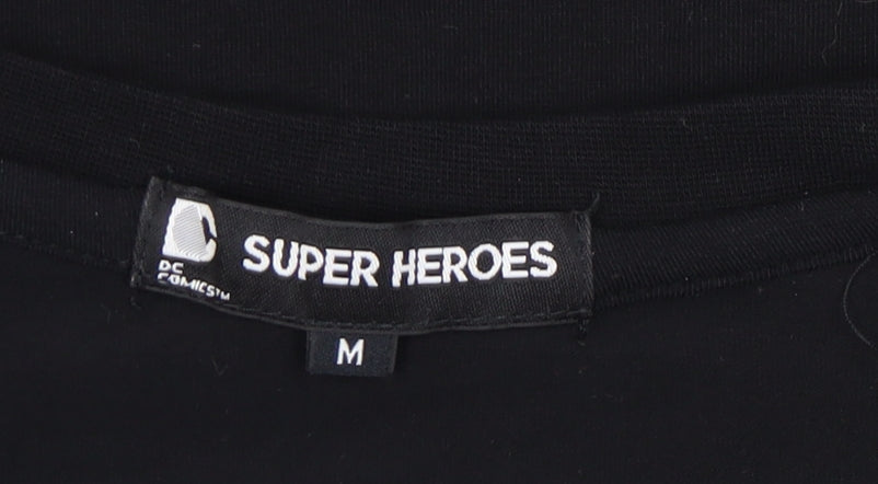 Super Heroes Black Batman T-Shirt M Unisex Adults