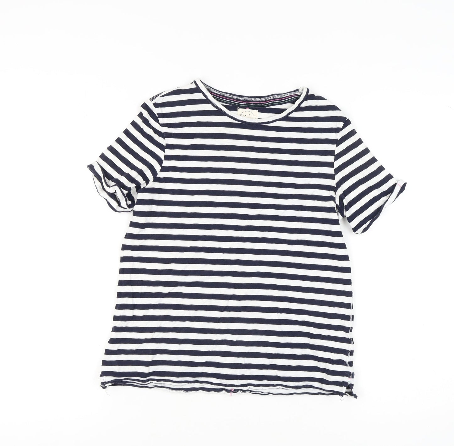 Womens UK Size 8 White Stuff Black 100% Cotton T-Shirt
