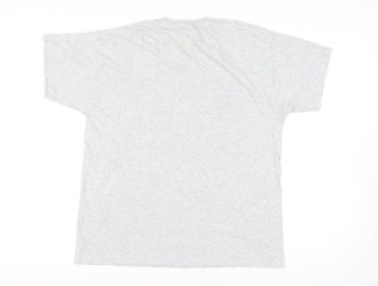 Fruit of the Loom Men's Grey Graphic Print T-Shirt, L