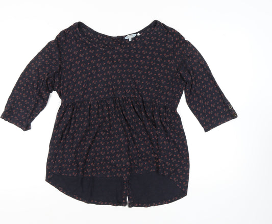 FatFace Women's Black Floral Tunic Blouse Size 16
