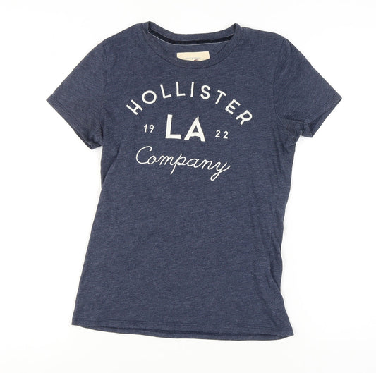 Hollister Women's Blue M Basic Crew Neck T-Shirt