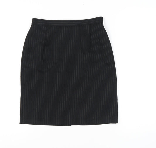Next Women's Black Pinstripe Pencil Skirt Size 10