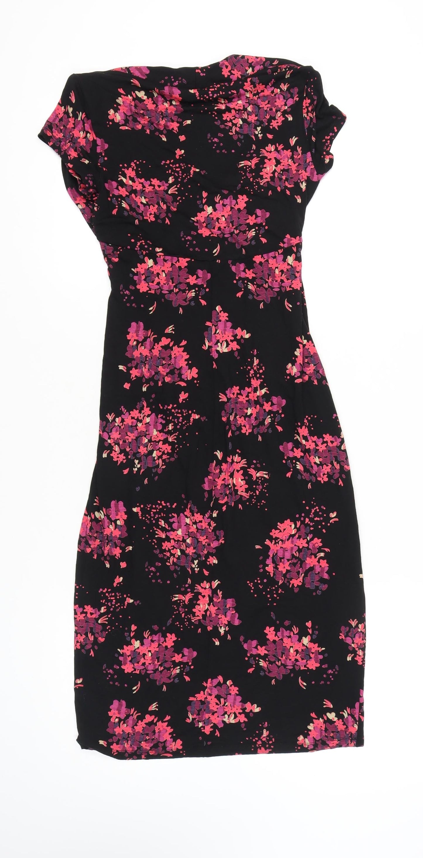 Marks and Spencer Women's Black Floral Sheath Dress Size 10