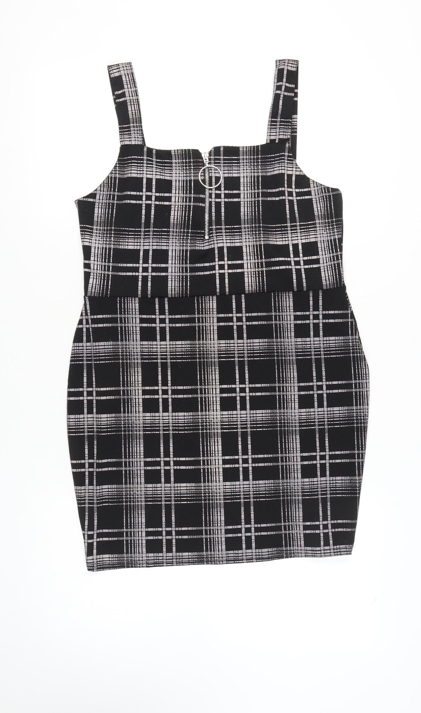Select Women's Black Plaid Pinafore Dress, Size 16