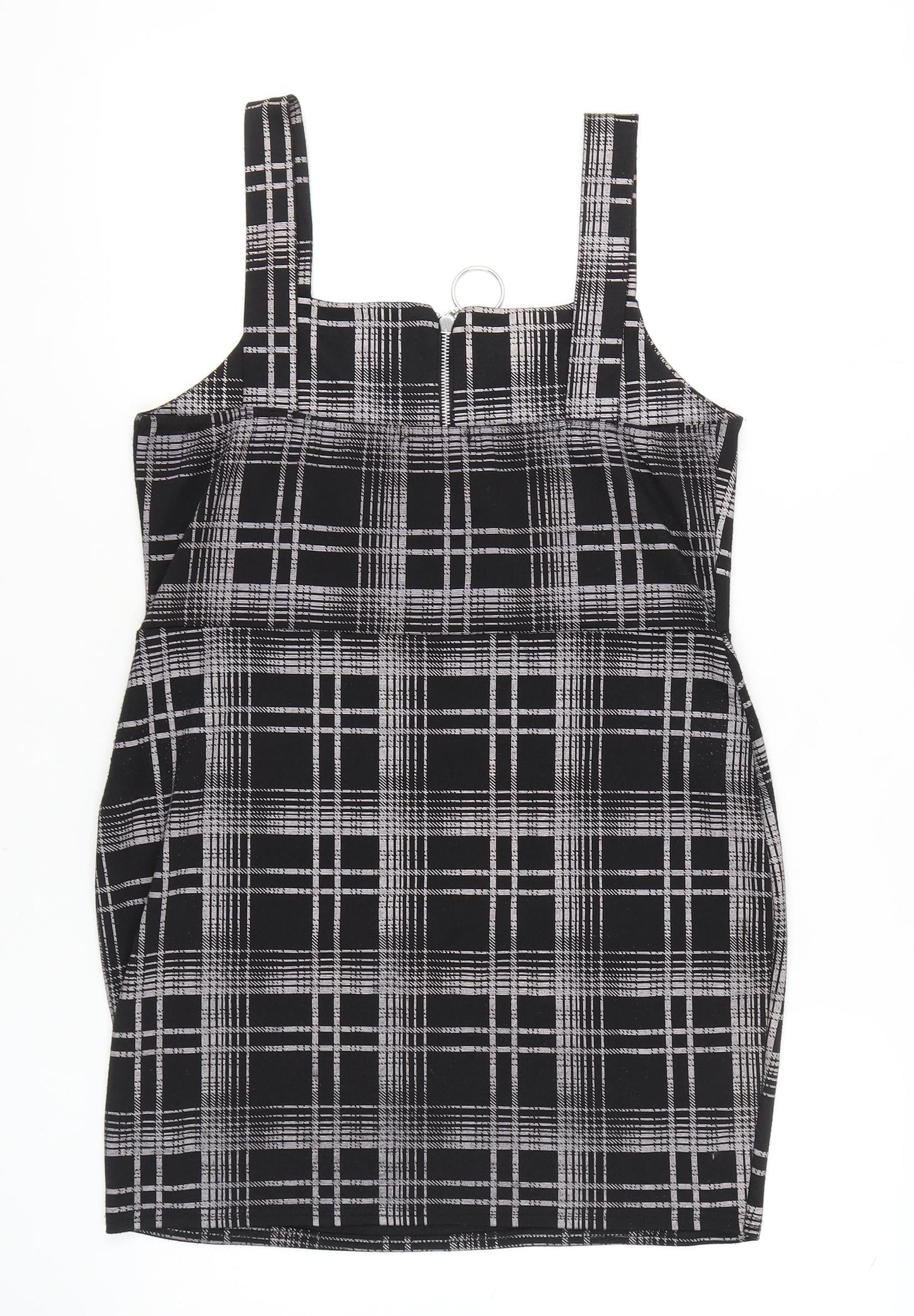 Select Women's Black Plaid Pinafore Dress, Size 16