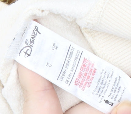 Disney Women's Beige Sequin Pullover Sweatshirt Size 12