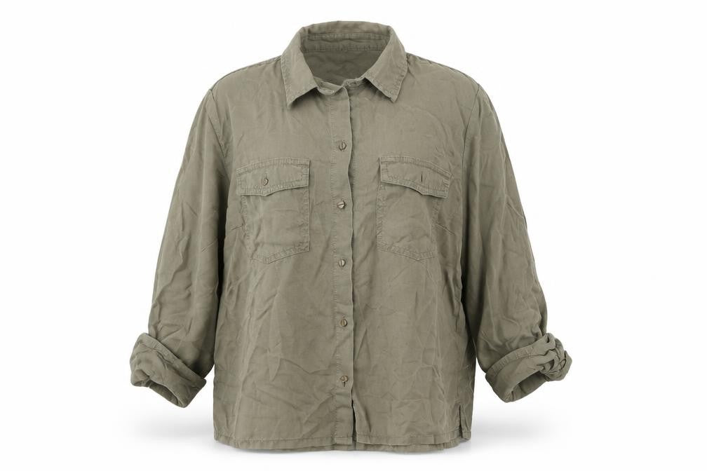 New Look Women's Green Button-Up Shirt Size 10