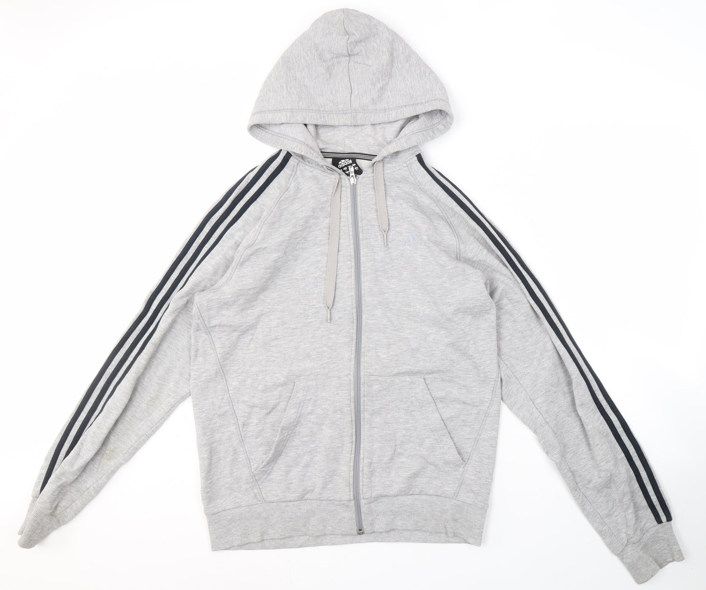 Adidas Grey Full Zip Hoodie Unisex M