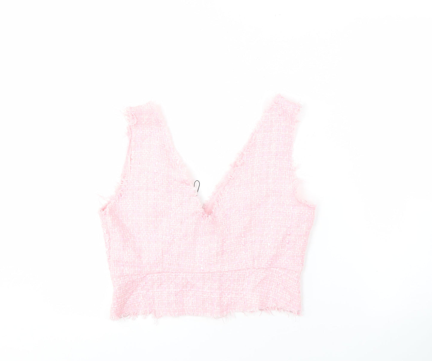 Zara Women's Pink Cropped Blouse - Size S