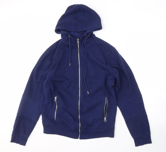 Basement Men’s Blue Full Zip Hoodie, Size S