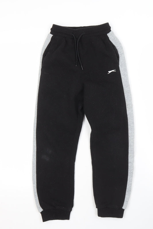 Slazenger Boys Black Jogger Trousers, 7-8 Years, Polyester
