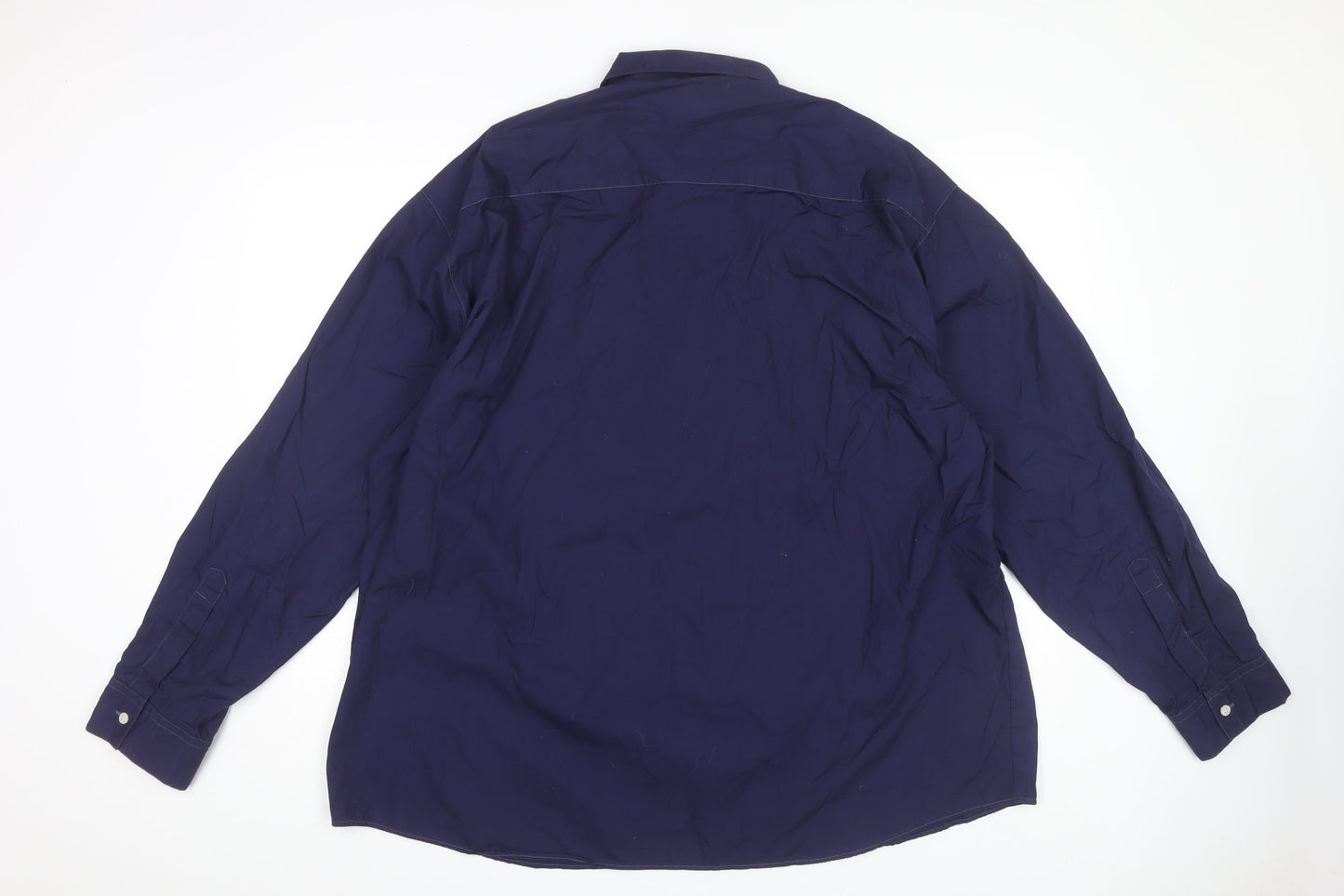 Burton Mens Blue 2XL Cotton Long Sleeve Dress Shirt