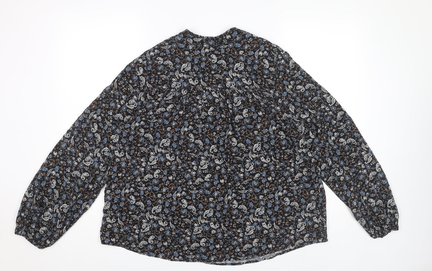 Marks and Spencer Women's Blue Paisley Blouse Size 14