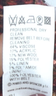 Marks and Spencer Women's Red Midi Skirt, Size 10, Herringbone