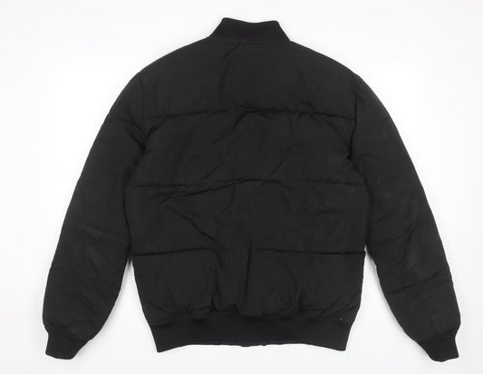 H&M Men's Black Bomber Jacket, Size S, Casual Wear