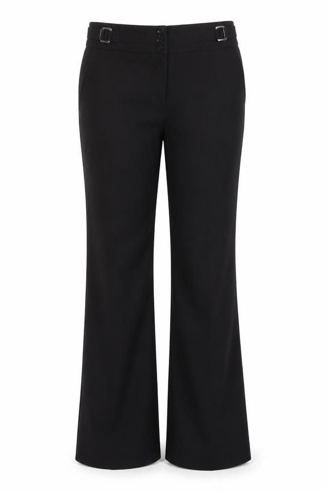 Wallis Black Flared Trousers, Size 12, Women's Elegant Fit