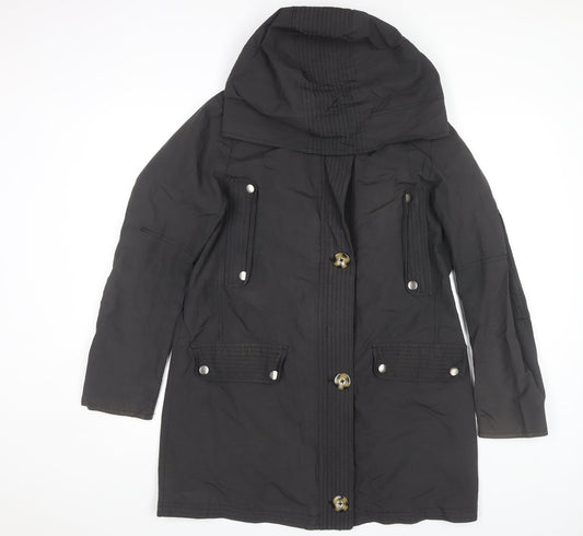 Clements Ribeiro Women's Black Size 12 Hooded Coat