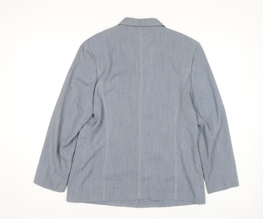 Marcona Women's Blue Size 14 Button Blazer