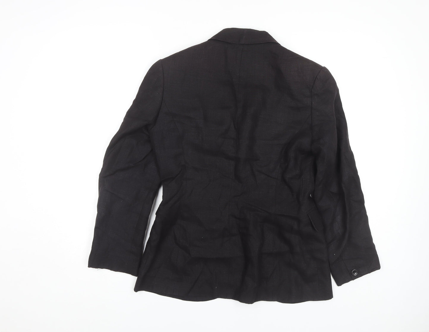 Warehouse Black Linen Blazer for Women, Size 12