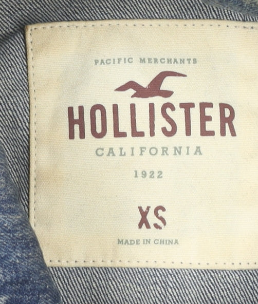 Hollister Women's Blue Distressed Denim Jacket XS