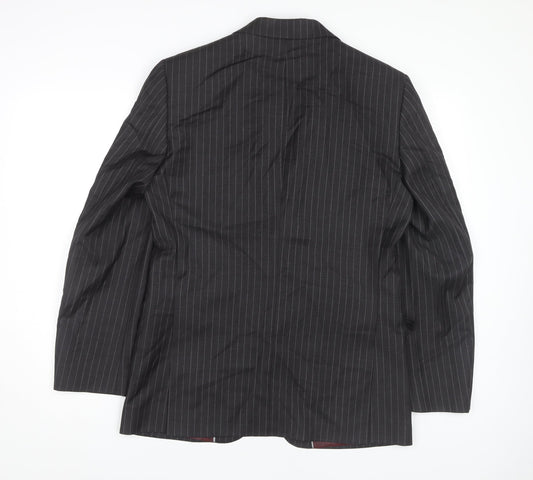 Chester Barrie Men's Grey Striped Wool Blazer, 38R