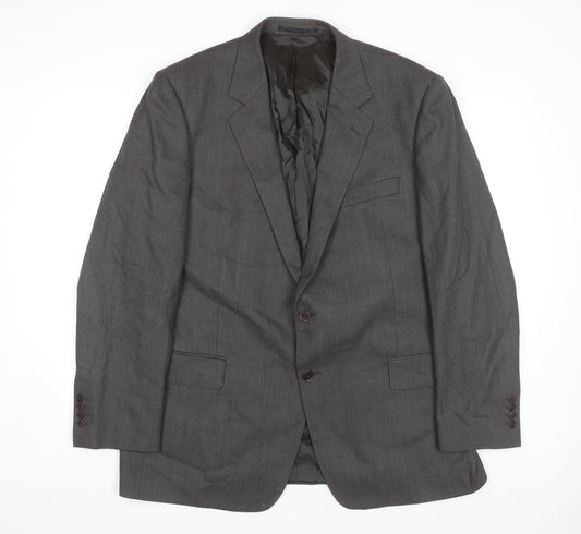 Marks & Spencer Men's Grey Wool Blazer, 44R, Formal