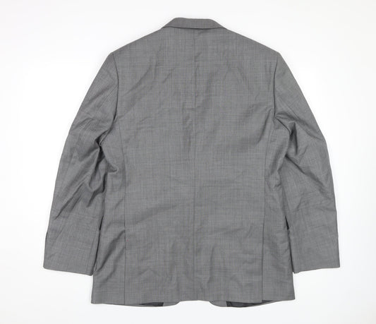Karl Jackson Men's Grey Blazer 40 Check Regular Fit