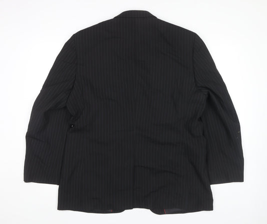 Burton Men's Black Blazer 42S Classic Striped Formal