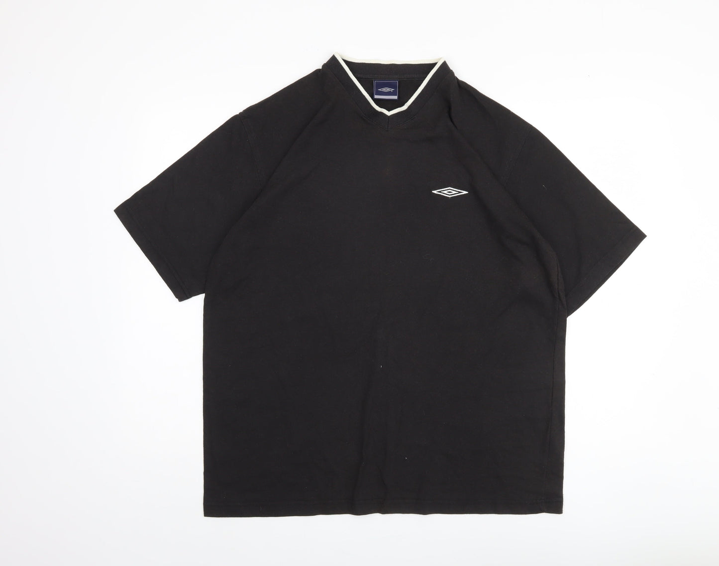 Umbro Men's XL Black V-Neck T-Shirt Cotton